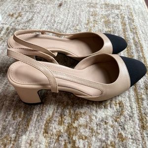 MIRAAZZURRA Slingback Nude and Black Heels